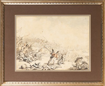Lot 213 - A Rowlandson preparatory drawing depicting a hypothetical French invasion