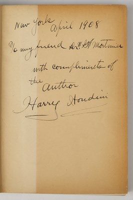 Lot 56 - The Unmasking of Robert-Houdin, inscribed by Houdini to a fellow magician