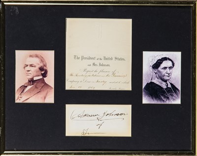 Lot 48 - White House dinner invitation signed by Andrew Johnson as President