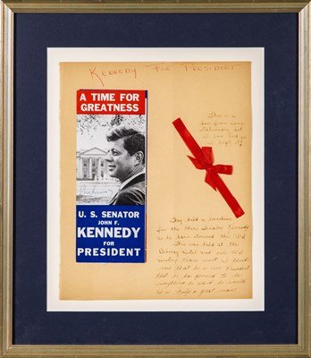 Lot 76 - JFK's. signature on campaign brochure.
