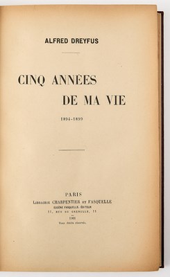 Lot 91 - Dreyfus' Five Years of My Life, inscribed to one of his superiors and supporters