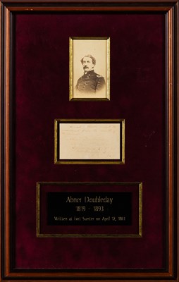 Lot 20 - Abner Doubleday signed note from Fort Sumter on the first day of the Civil War