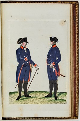 Lot 105 - A rare work of Prussian Army uniforms under Frederick William II, with exquisite hand-colored engravings