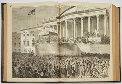 Lot 43 - The Civil War years of Harper's Weekly, bound in five folios