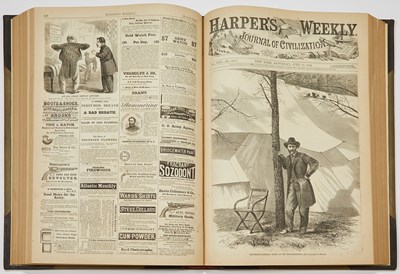 Lot 43 - The Civil War years of Harper's Weekly, bound in five folios