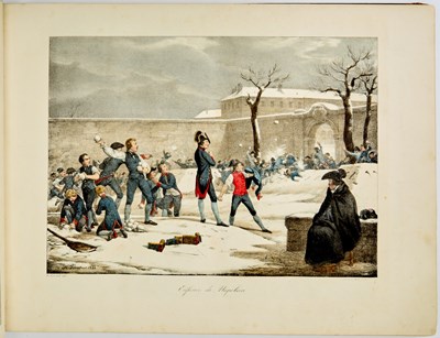 Lot 137 - Very rare hand-colored lithographs of the life of Napoleon, in an excellent contemporary binding