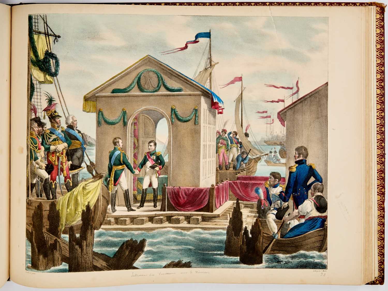Lot 137 - Very rare hand-colored lithographs of the life of Napoleon, in an excellent contemporary binding