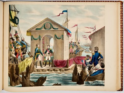 Lot Rare hand-colored lithographs of the life of Napoleon