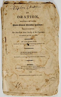 Lot 11 - The funeral orations for Alexander Hamilton
