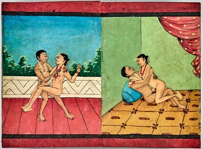 Lot 88 - Indian erotic manuscript drawings
