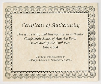 Lot 32 - Confederate States $1000 loan bond sheet issued in 1863