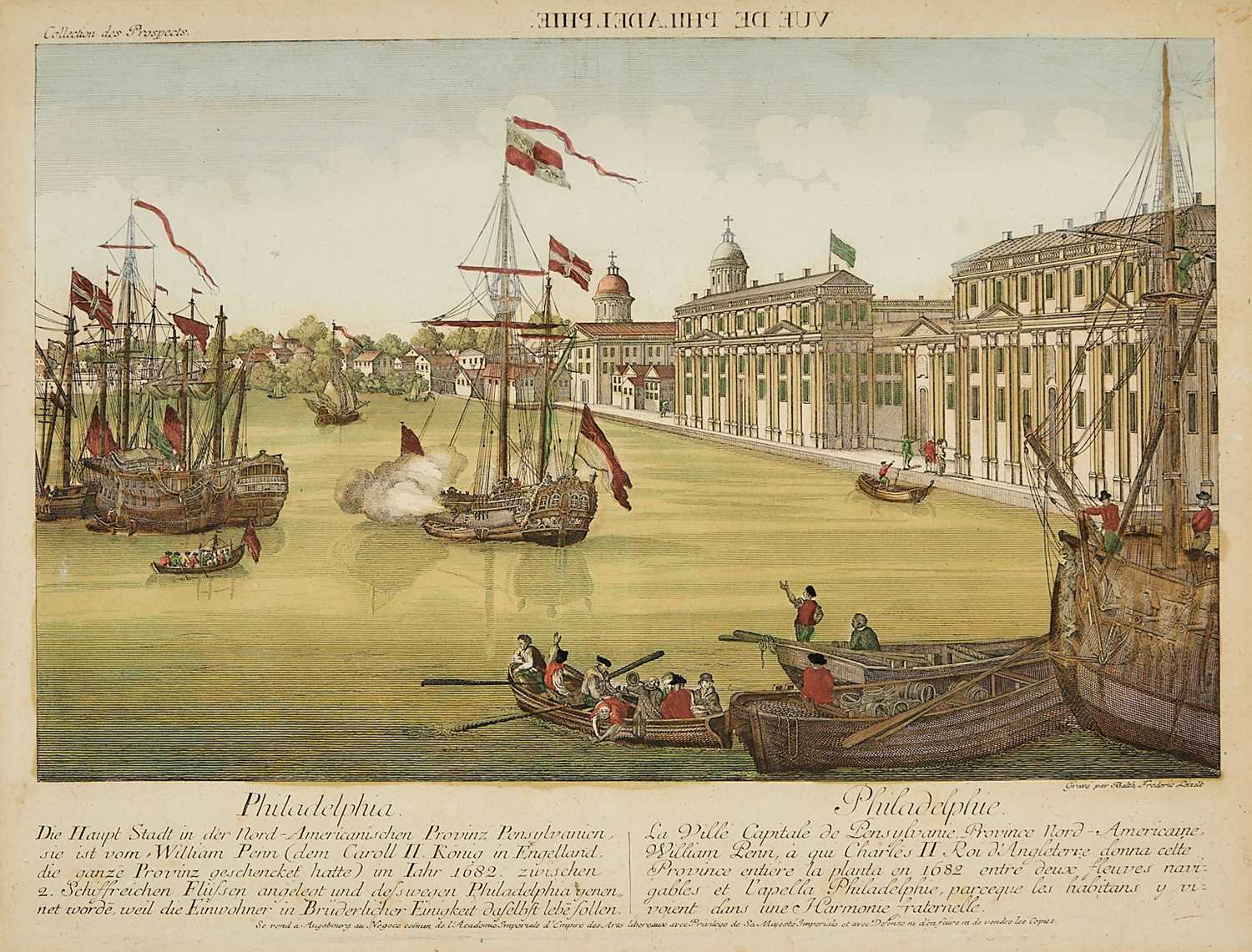 Lot 1 - Vue d'optiques of New York and Philadelphia at the outset of the Revolutionary War