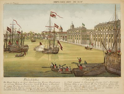 Lot 1 - Vue d'optiques of New York and Philadelphia at the outset of the Revolutionary War