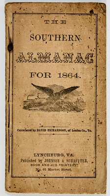 Lot 34 - The Southern Almanac for 1864, printed in Lynchburg