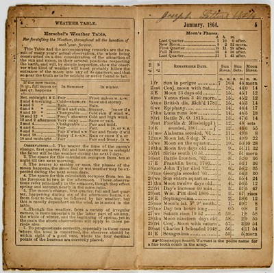 Lot 34 - The Southern Almanac for 1864, printed in Lynchburg