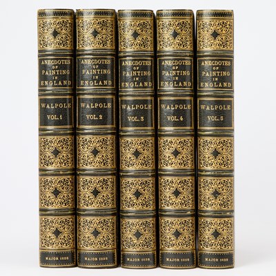 Lot 364 - Walpole's Anecdotes of Painting in England in dark green morocco