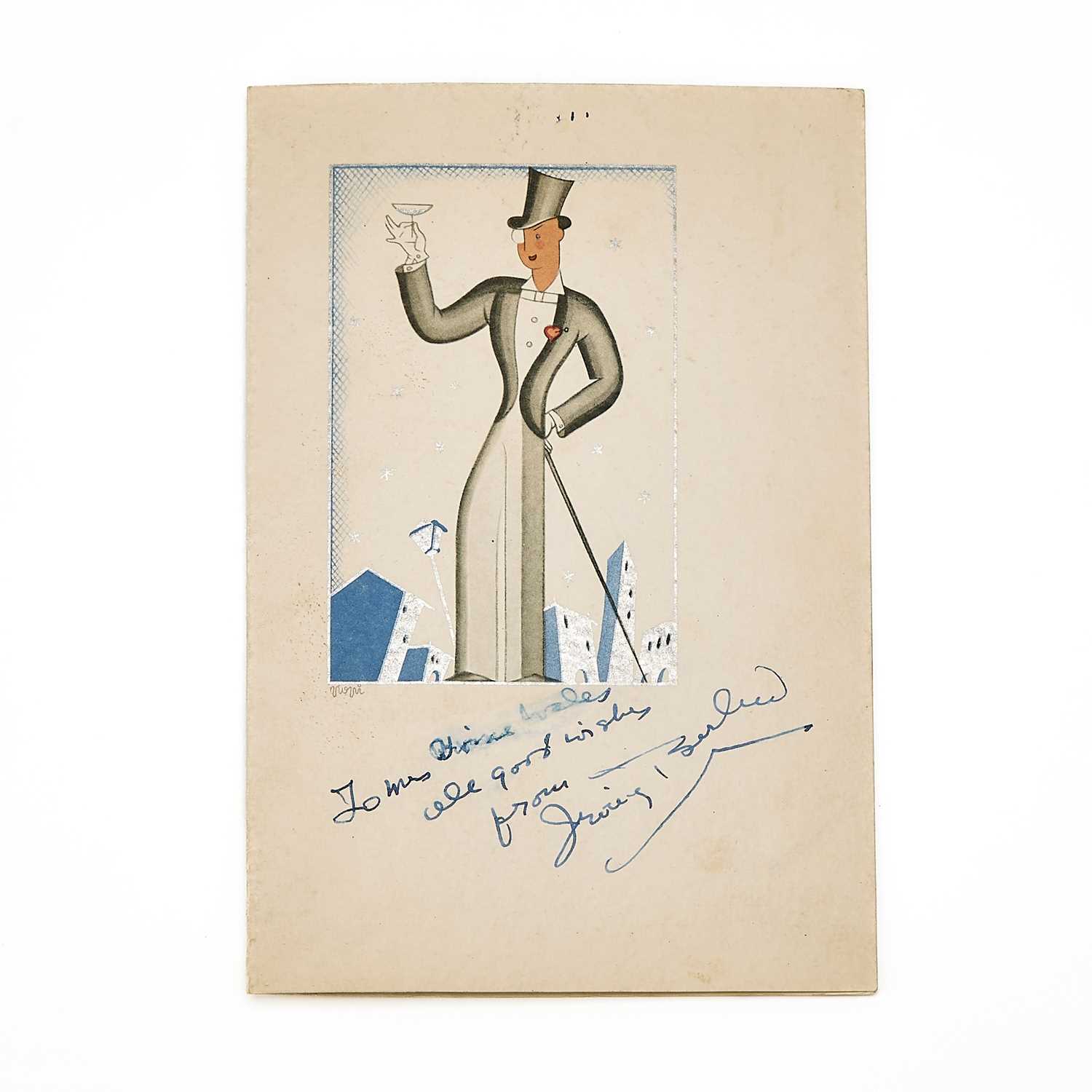 Lot 1 - A dinner invitation signed by Irving Berlin and Moss Hart