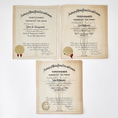 Lot 134 - Jack Cosgrove's scrapbook with Selznick notes, Gone with the Wind material, and three Academy Award nominations