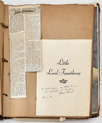 Lot 134 - Jack Cosgrove's scrapbook with Selznick notes, Gone with the Wind material, and three Academy Award nominations