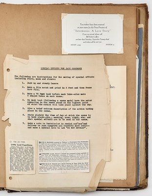 Lot 134 - Jack Cosgrove's scrapbook with Selznick notes, Gone with the Wind material, and three Academy Award nominations