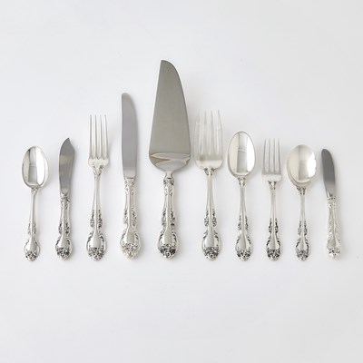 Lot 219 - Gorham Sterling Silver "Melrose" Pattern Flatware Service