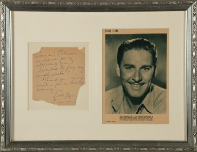 Lot 140 - Errol Flynn thanks Constance Ford for a lovely evening