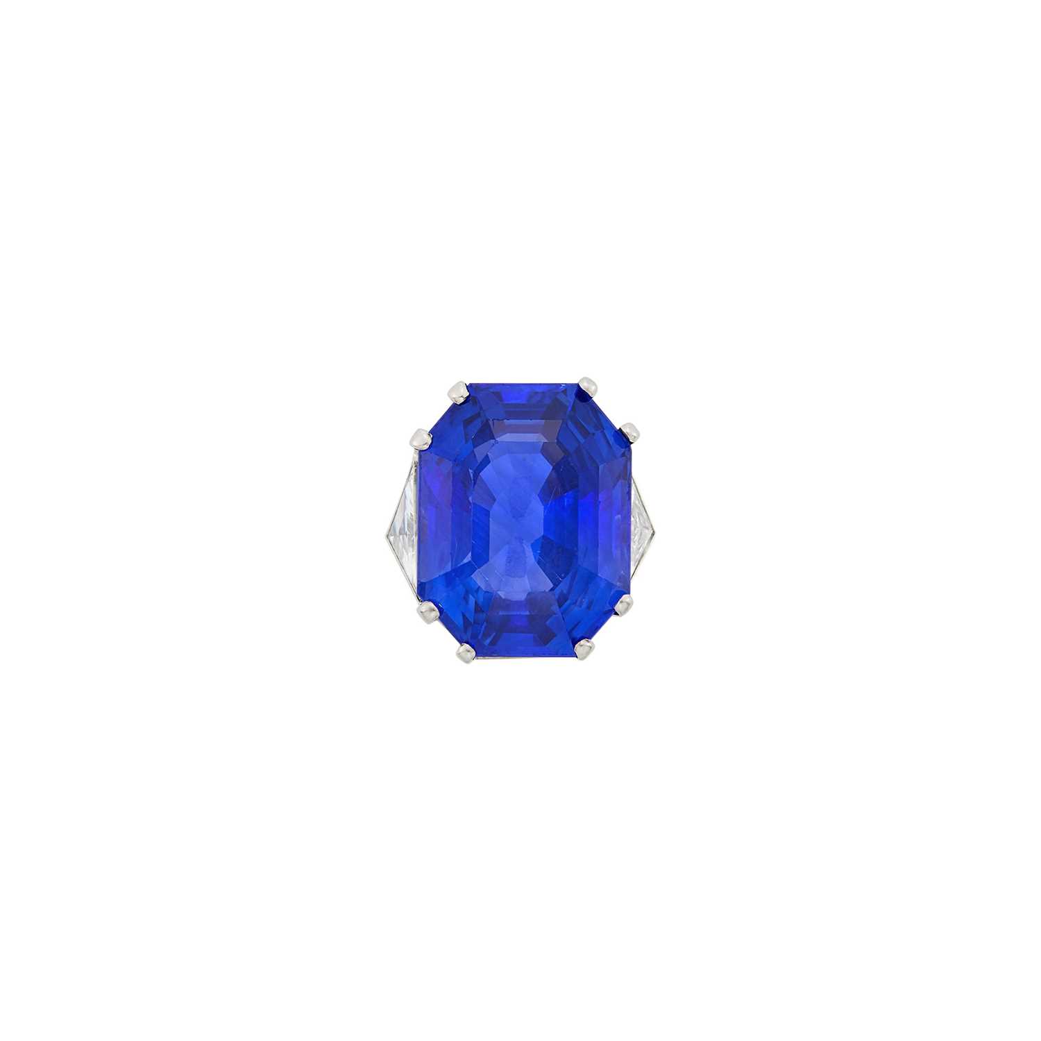 Lot 197 - Platinum, Sapphire and Diamond Ring, France