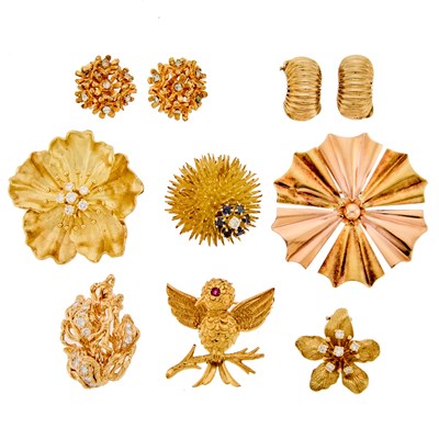 Lot 2262 - Group of Gold, Diamond and Costume Jewelry