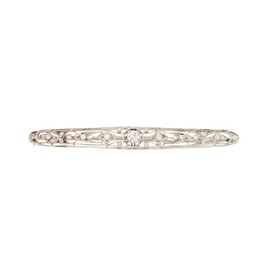 Lot 2113 - Platinum and Diamond Bar Pin