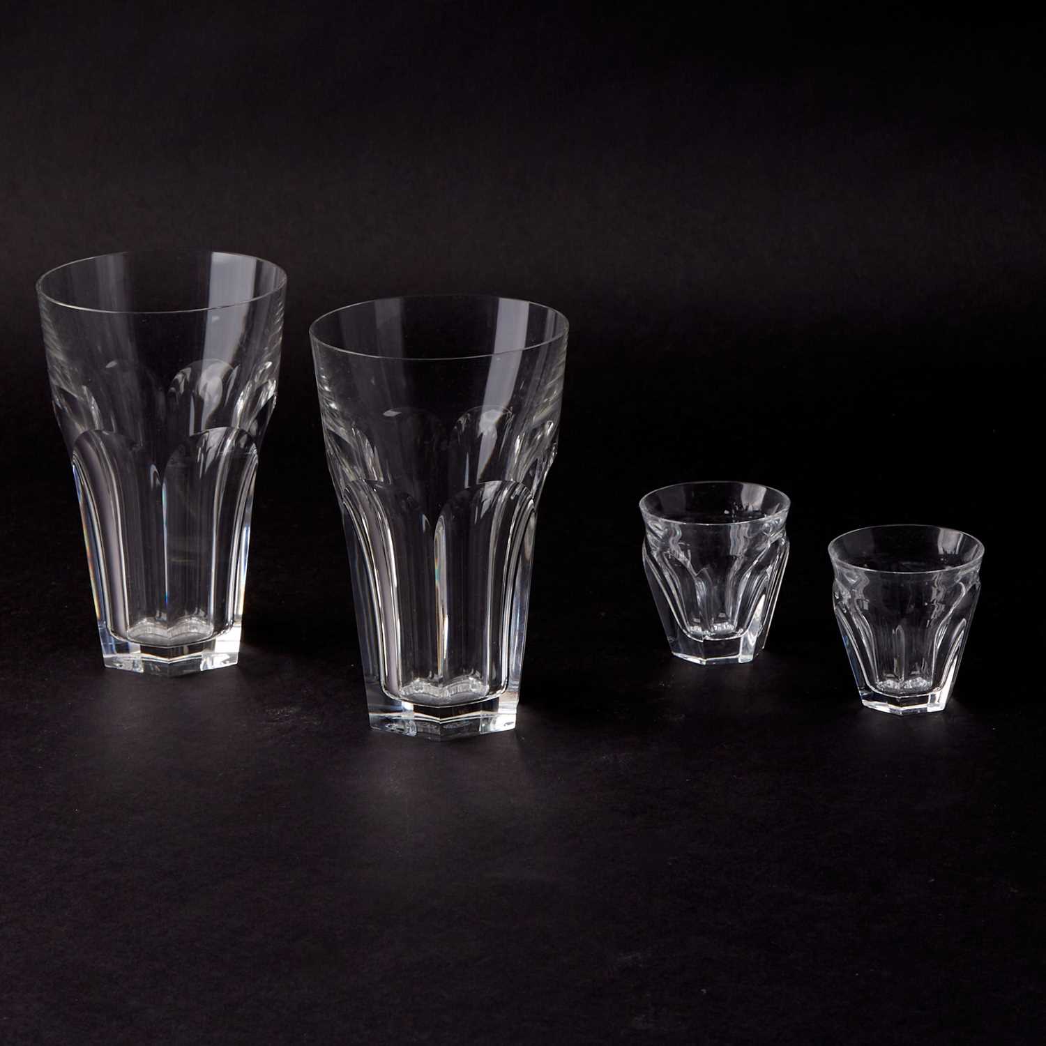 Lot 556 - Baccarat Blown Glass "Harcourt" Pattern Partial Stemware Service