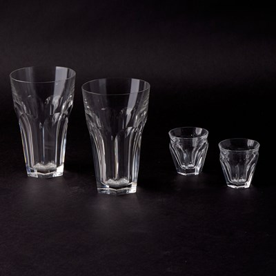 Lot 556 - Baccarat Blown Glass "Harcourt" Pattern Partial Stemware Service