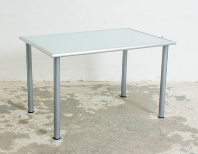 Lot 329 - Contemporary Metal and Glass Café Table