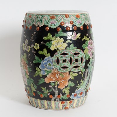 Lot 43 - Chinese Famille Noire Porcelain Garden Seat