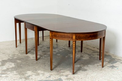 Lot 292 - George III Style Inlaid Mahogany Sectional Dining Table
