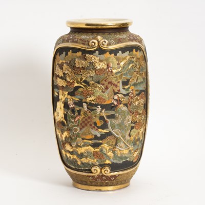 Lot 44 - Japanese Moriage Satsuma Porcelain Floor Vase