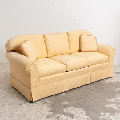 Lot 1 - Cream Floral Patterned Upholstered Sofa