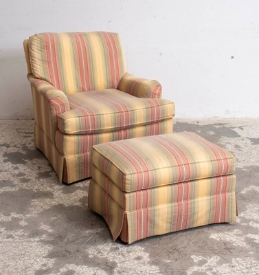 Lot 296 - Striped Upholstered Armchair