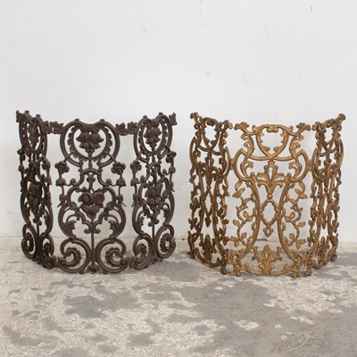 Lot 351 - Two Rococo Style Painted Iron Fireplace Screens