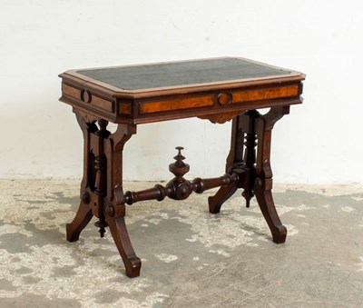 Lot 331 - American Renaissance Walnut and Burl Walnut Writing Table