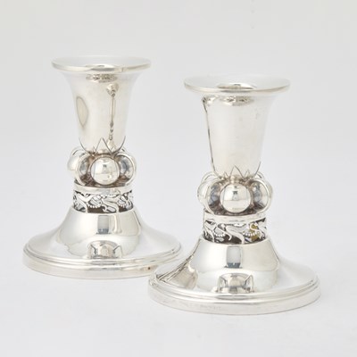 Lot 726 - Pair of American Sterling Silver Candlesticks
