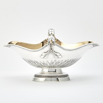 Lot 157 - Continental Silver Double Lipped Sauceboat