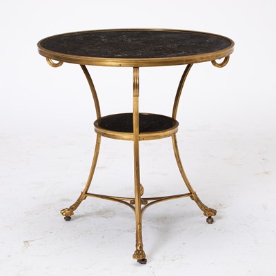 Lot 116 - Louis XVI Style Gilt Metal Marble Top Gueridon