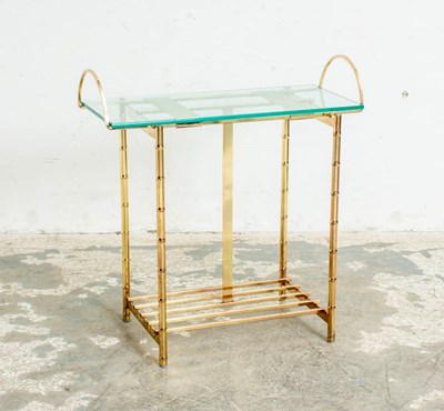 Lot 354 - Brass Plated Bar Cart