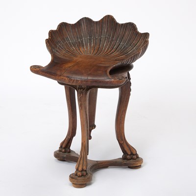 Lot 232 - Venetian Style Mahogany Grotto Stool
