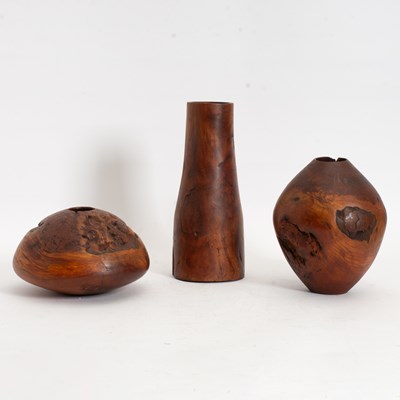 Lot 356 - Group of Three Burlwood Vases