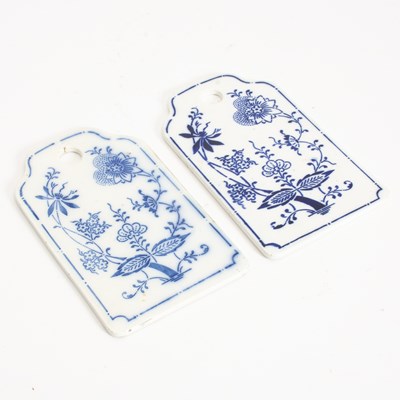 Lot 380 - Pair of Blue Onion Porcelain Plaques