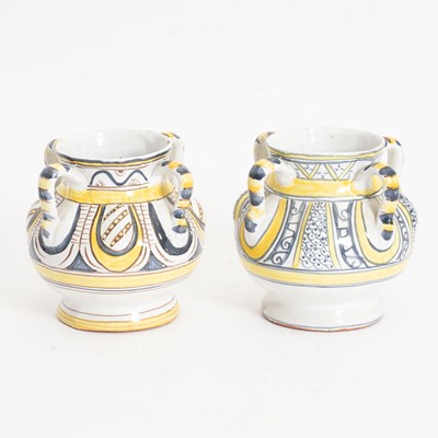 Lot 390 - Pair of Portuguese Tin-Glazed Earthenware Vases