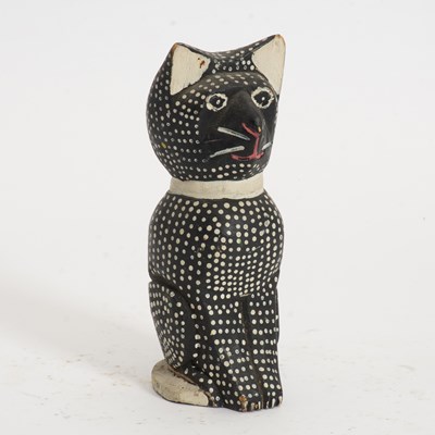 Lot 392 - Folk Art Painted Wood Cat