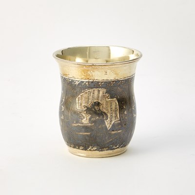 Lot 273 - Russian Silver-Gilt and Niello Beaker