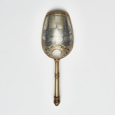Lot 275 - Russian Silver-Gilt and Niello Caddy Spoon